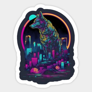 Electric Fox is the king of a cyberspace Sticker